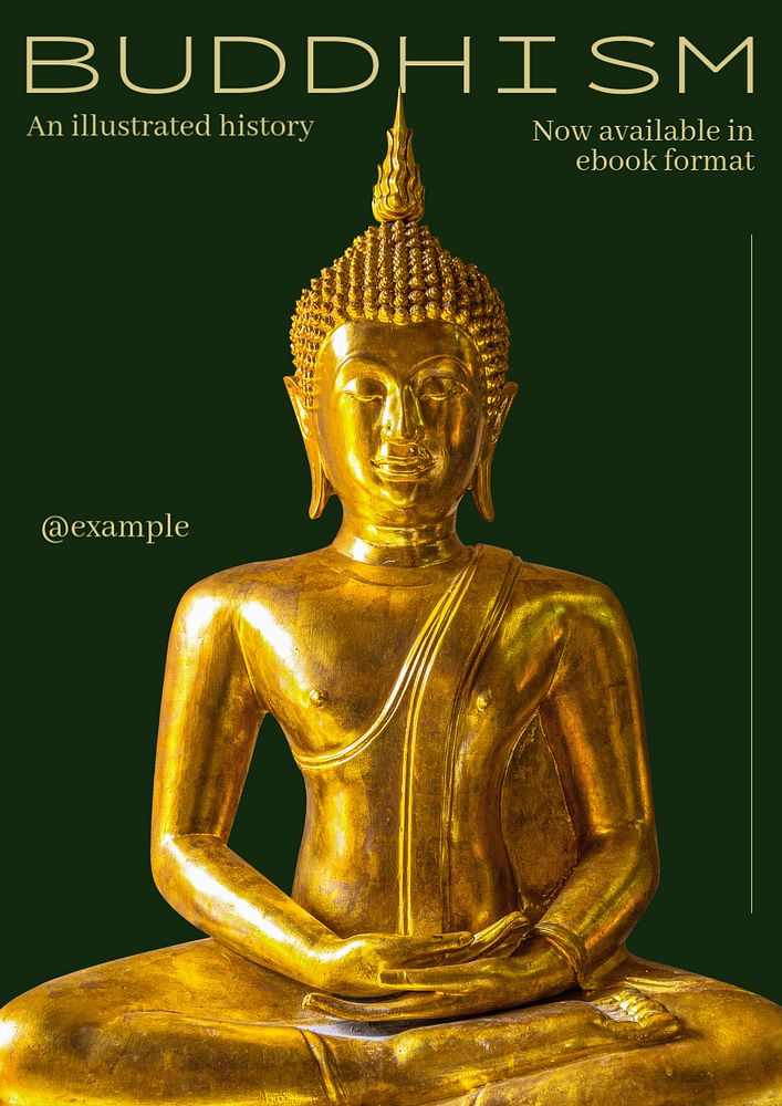 Buddhism history  poster template, editable text and design