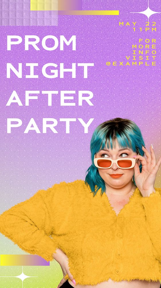 Prom night  Instagram story template, editable text