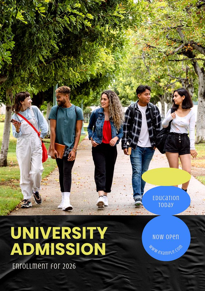 University admission  poster template, editable text and design