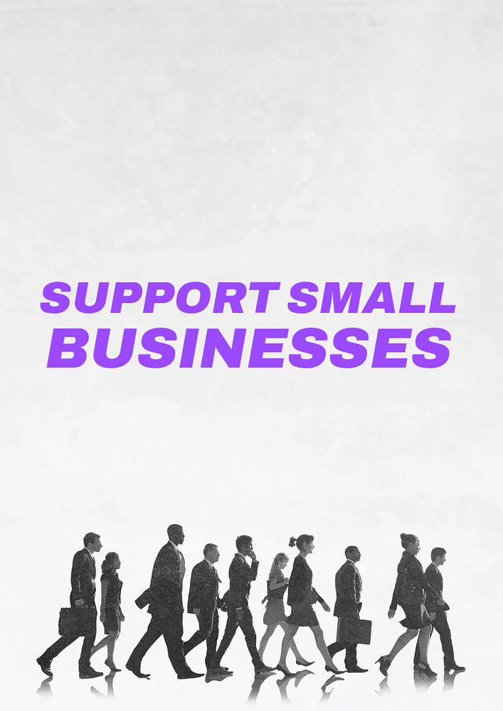 Support small businesses poster template, editable text and design