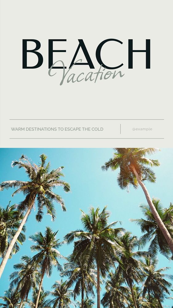 Beach vacation  Instagram story template, editable text