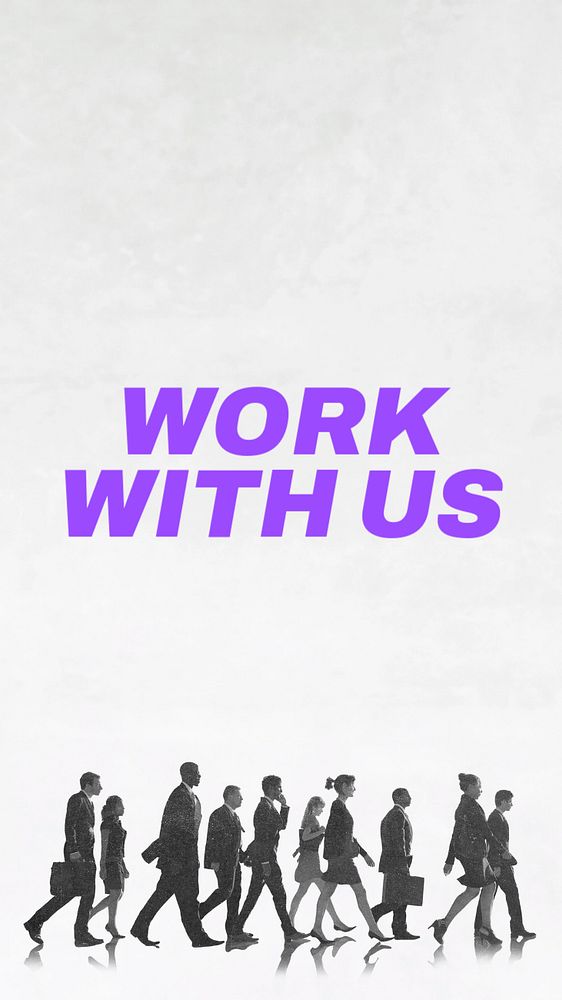 Work with us Instagram story template, editable text