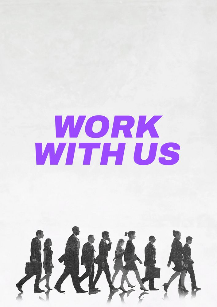 Work with us poster template, editable text and design