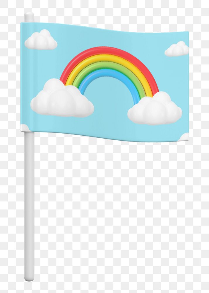 3D rainbow flag  editable mockup element