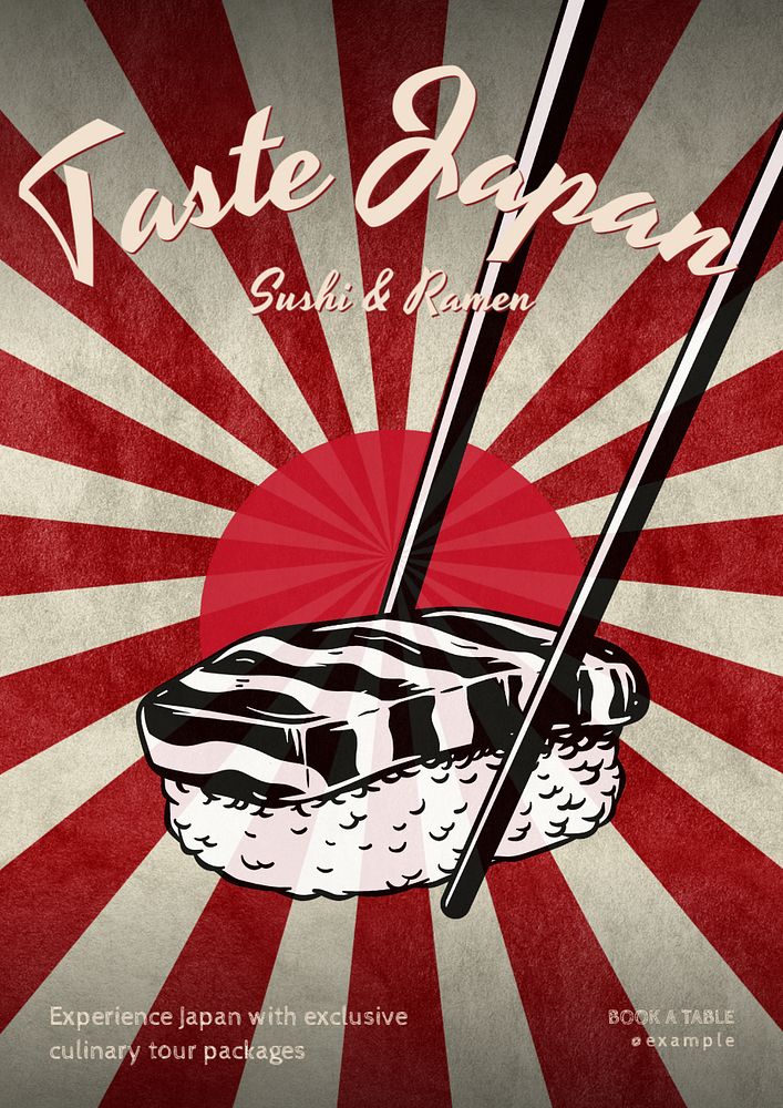 Japanese food poster template, editable text and design