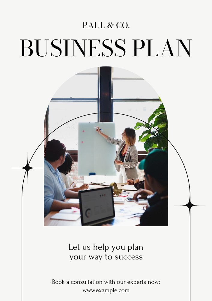 Business plan poster template, editable text & design