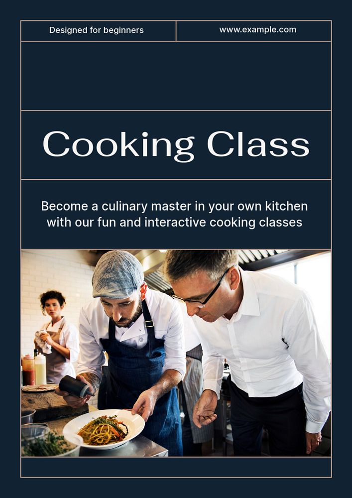 Cooking class  poster template, editable text and design