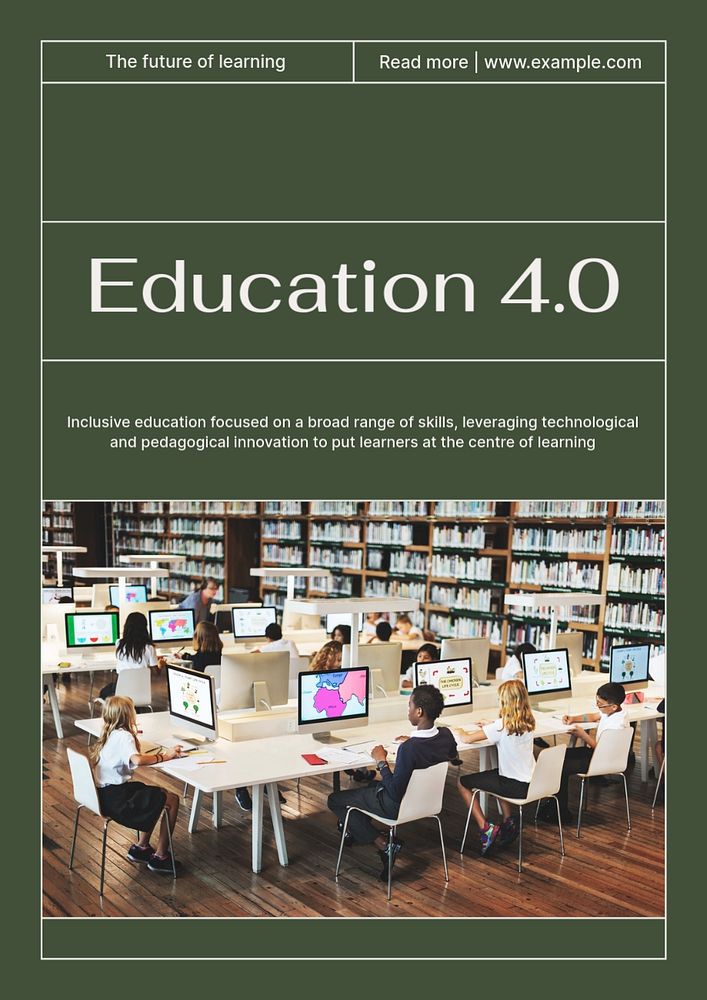 Education 4.0  poster template, editable text and design