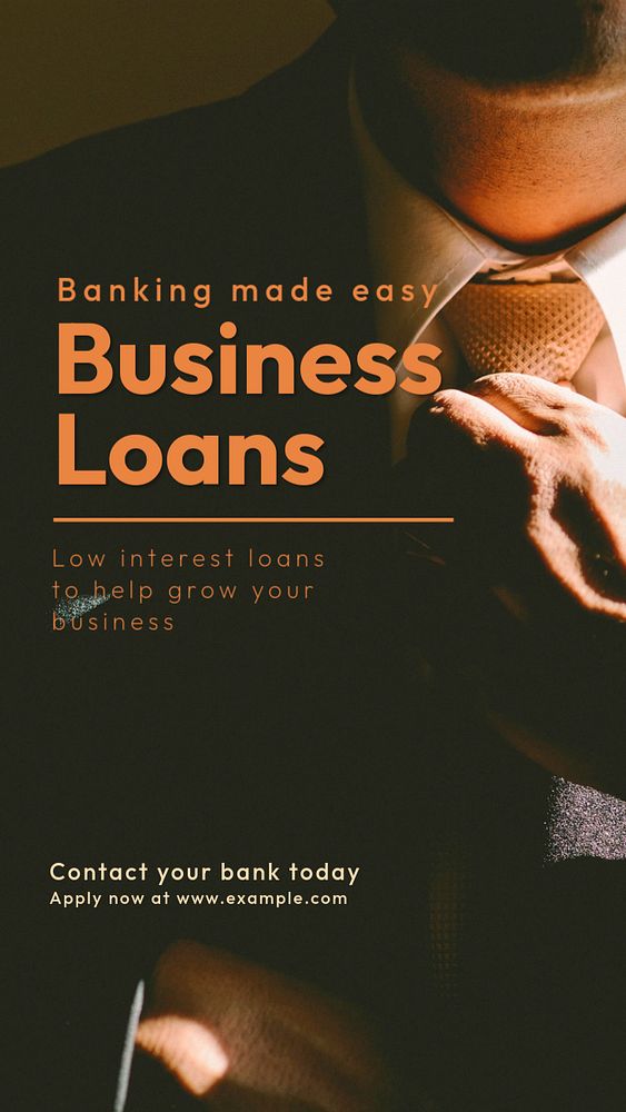 Business loans Instagram story template, editable text