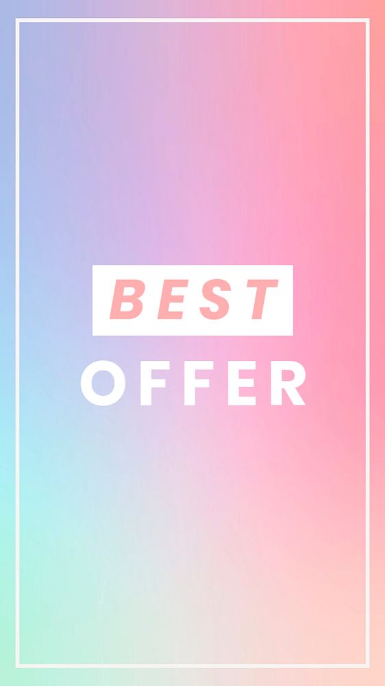 Best offer Instagram story template, editable text