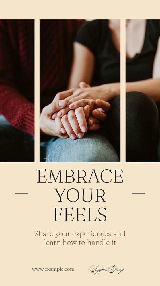 Embrace your feels  Instagram story template, editable text