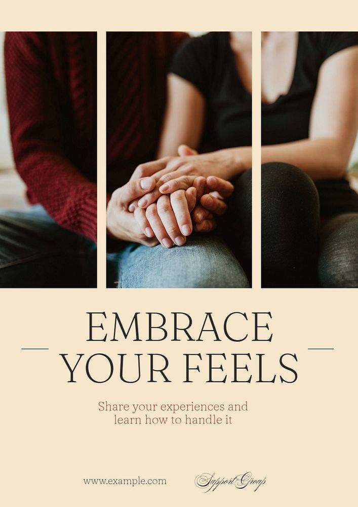 Embrace your feels  poster template, editable text and design