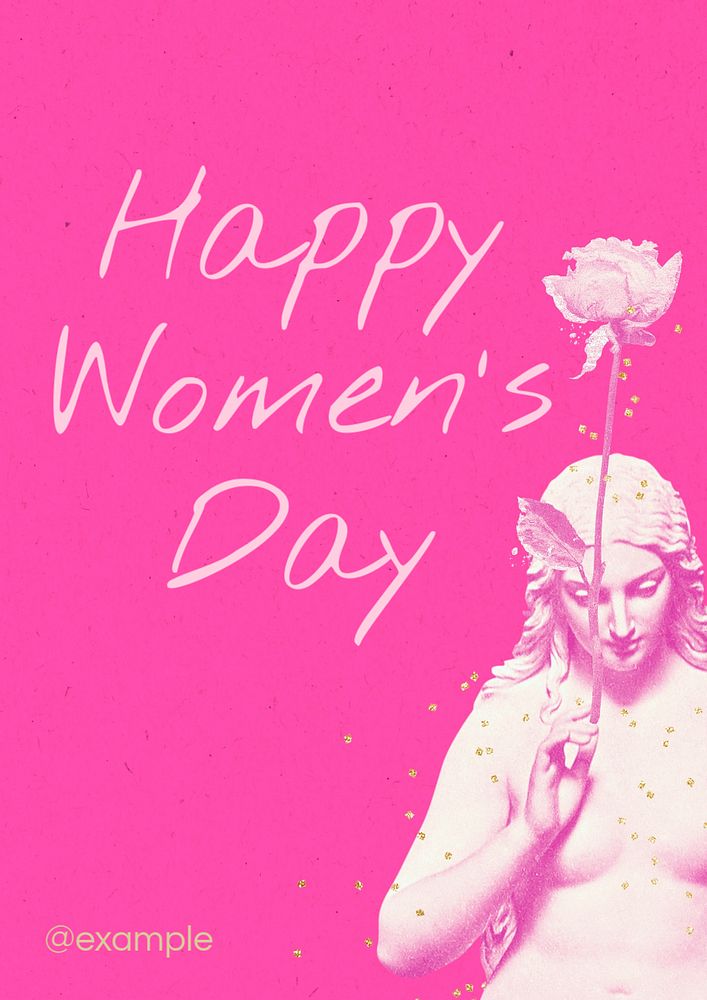 happy women's day poster template, editable text and design