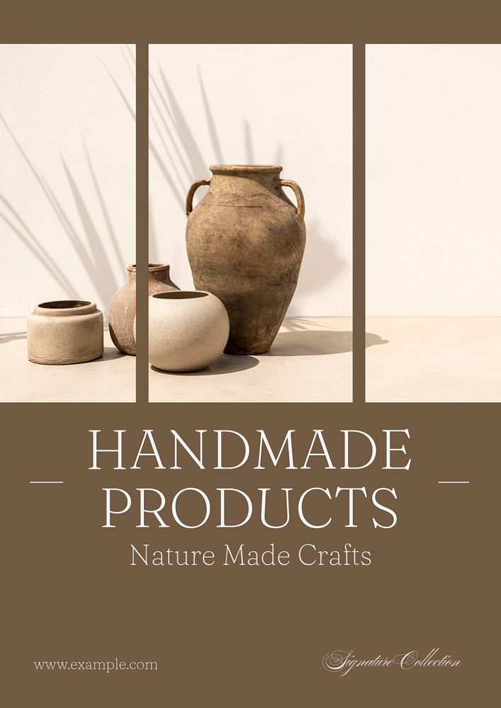 Handmade products  poster template, editable text and design