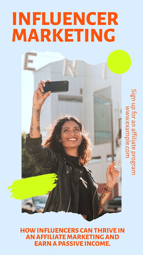 Influencer marketing  Instagram story template, editable text