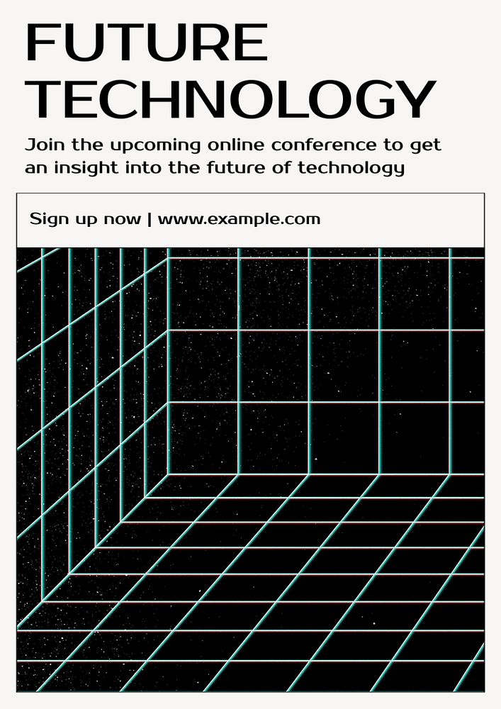 Future tech  poster template, editable text and design