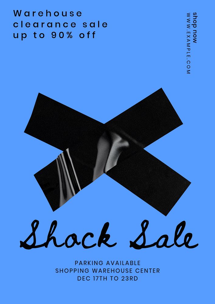 Shock sale  poster template, editable text and design