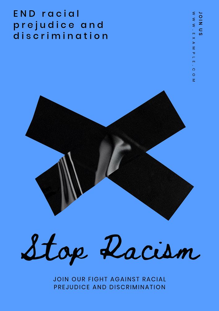 Stop racism  poster template, editable text and design