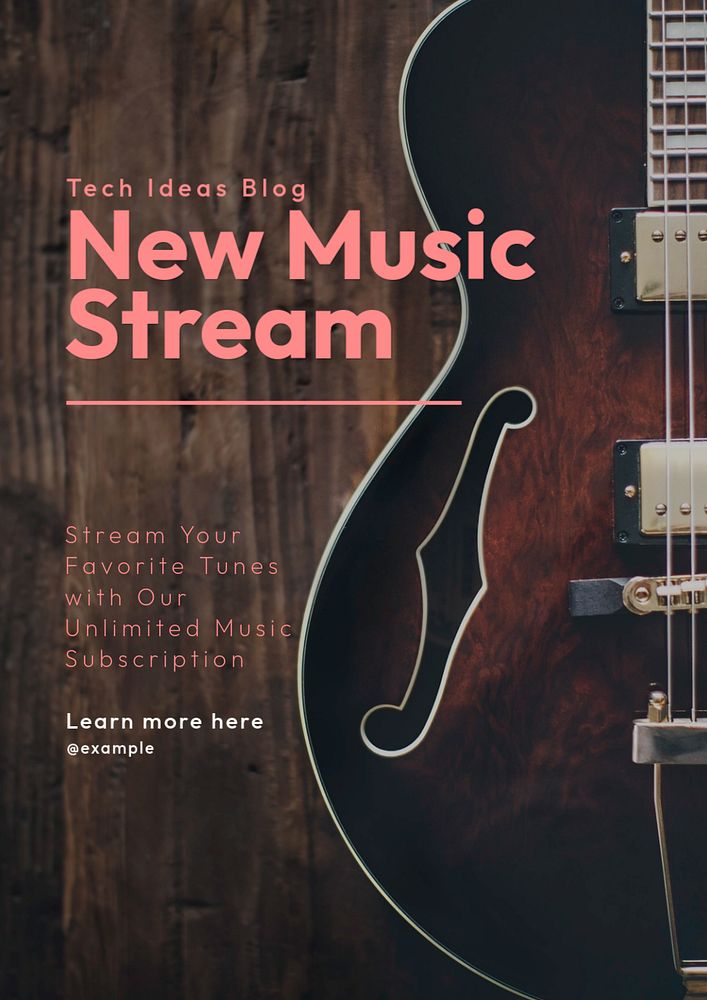 Music stream poster template, editable text and design