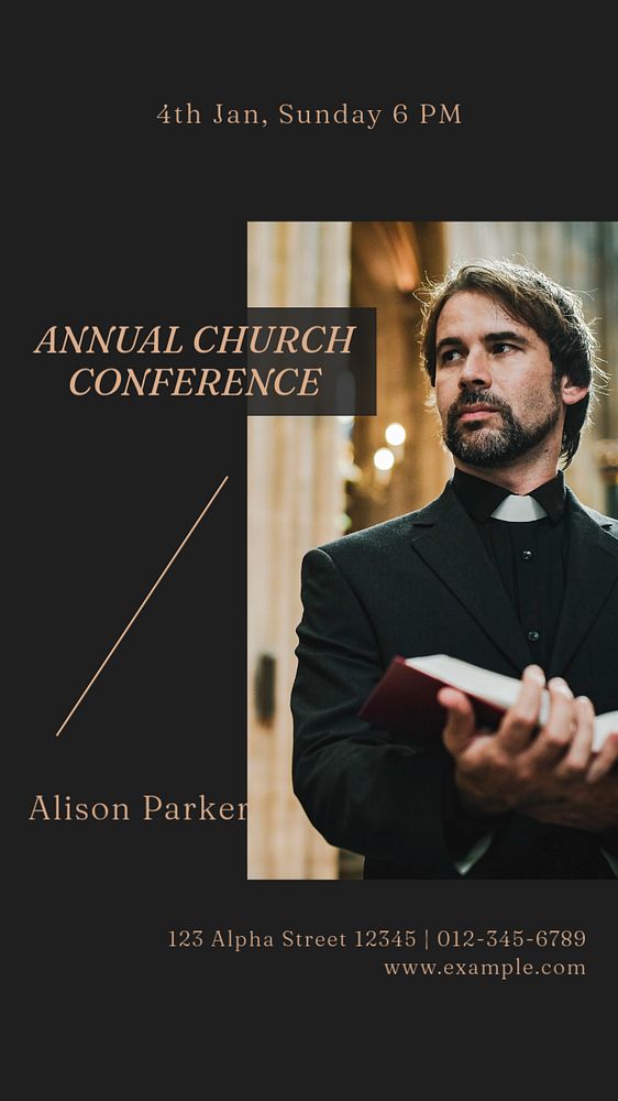 Annual church conference  Instagram story template, editable text