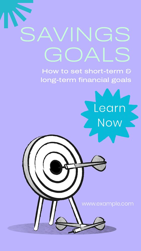 Savings goals  Instagram story template, editable text