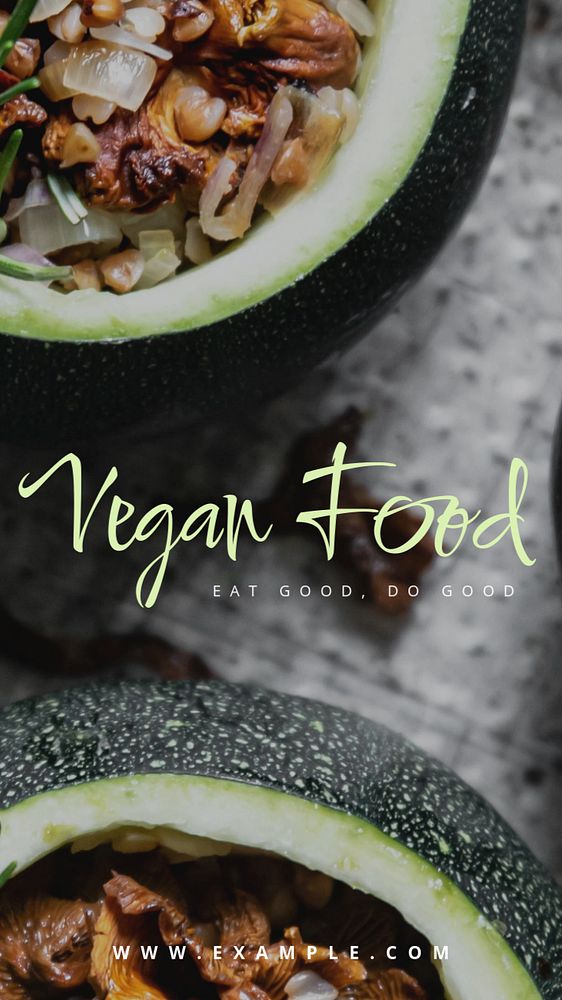 Vegan food Instagram story template, editable text
