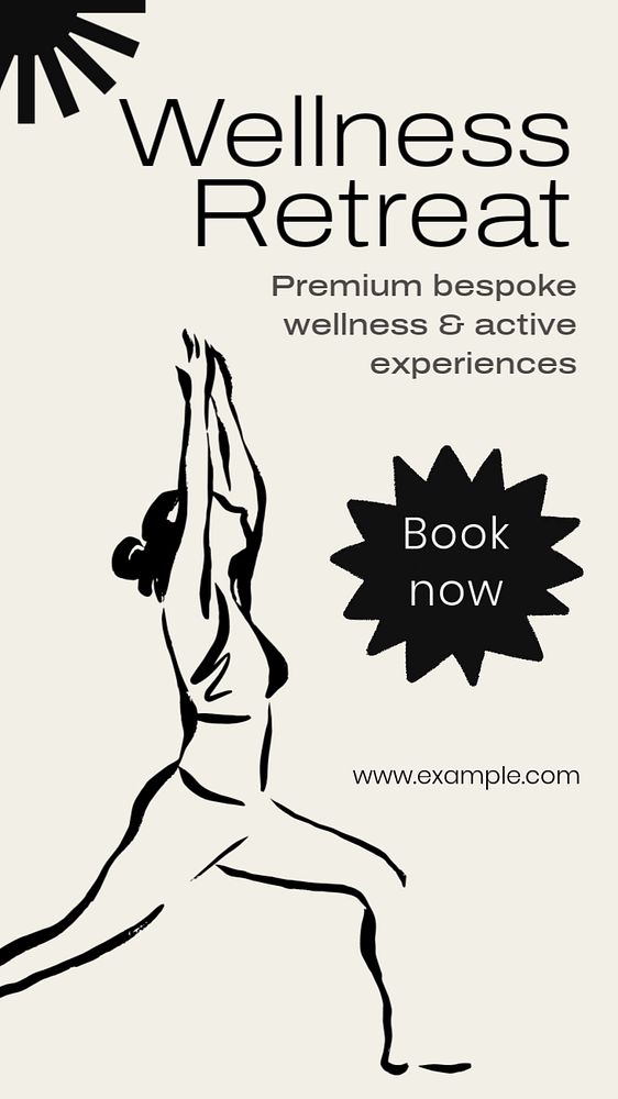Wellness retreat  Instagram story template, editable text