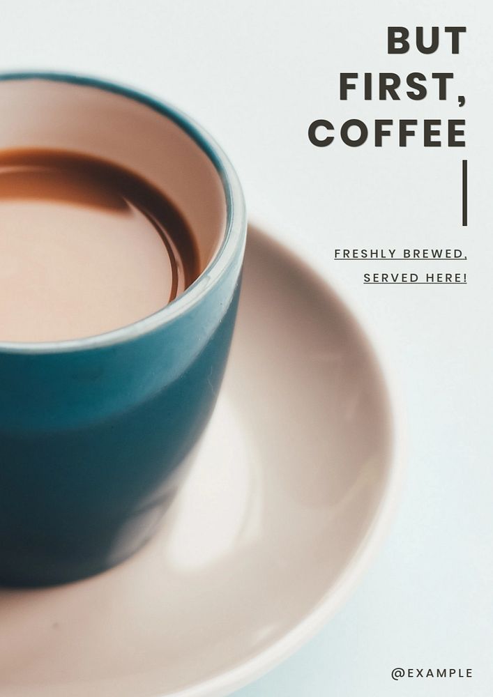 Coffee morning poster template, editable text and design