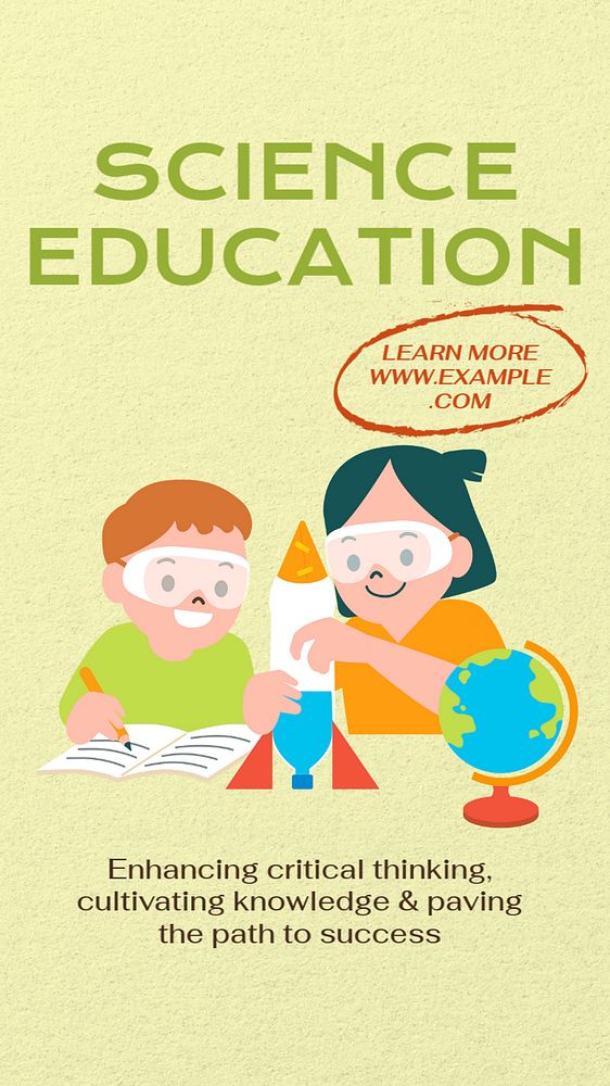Science education  Instagram story template, editable text