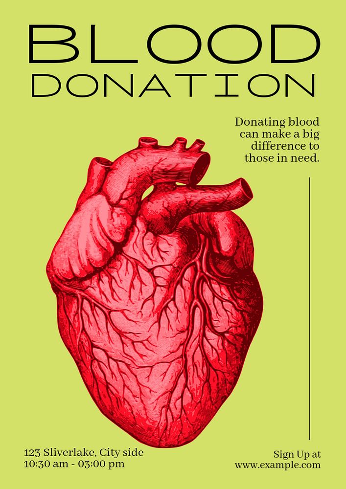 Blood donation  poster template, editable text and design
