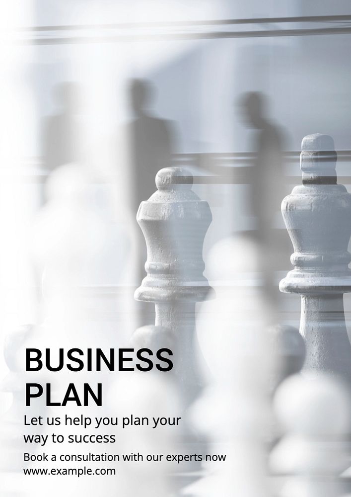 Business plan poster template, editable text and design