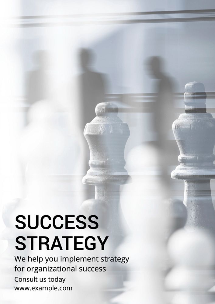 Success strategy poster template, editable text and design
