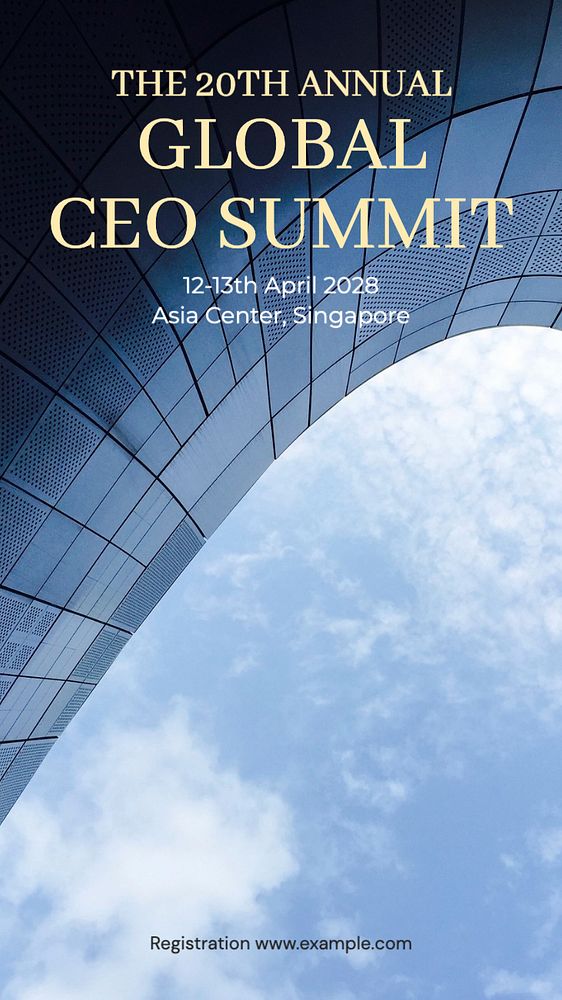 Global CEO summit Instagram story template, editable text