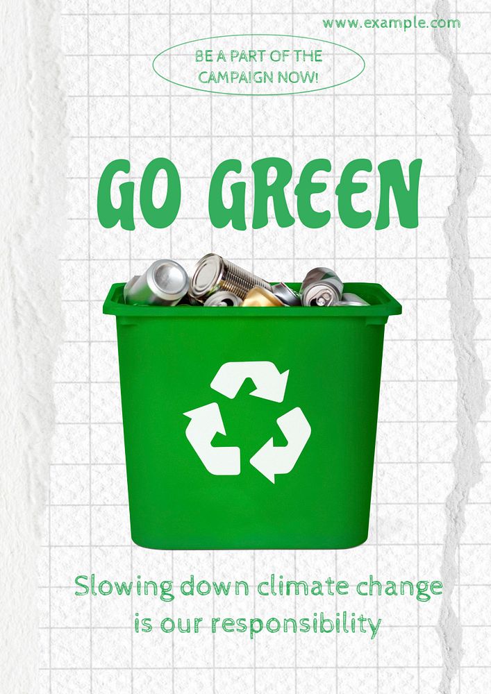 Go green  poster template, editable text and design