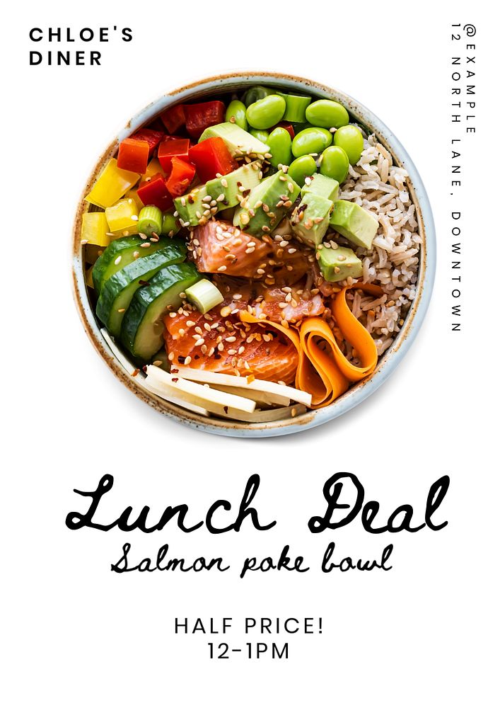 Lunch deal poster template, editable text and design