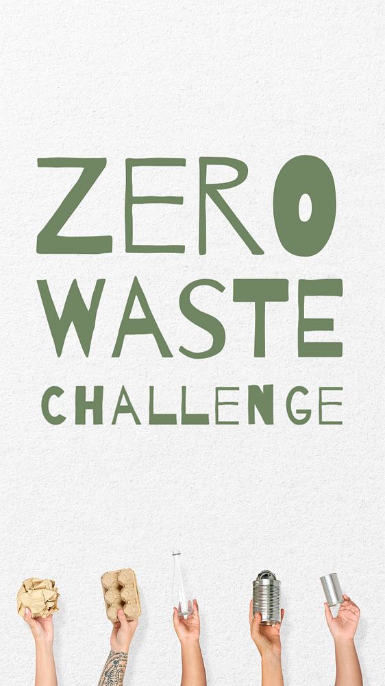 Zero waste challenge Instagram story template, editable text