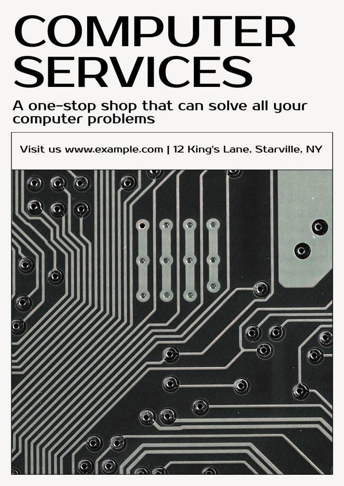 Computer services  poster template, editable text and design