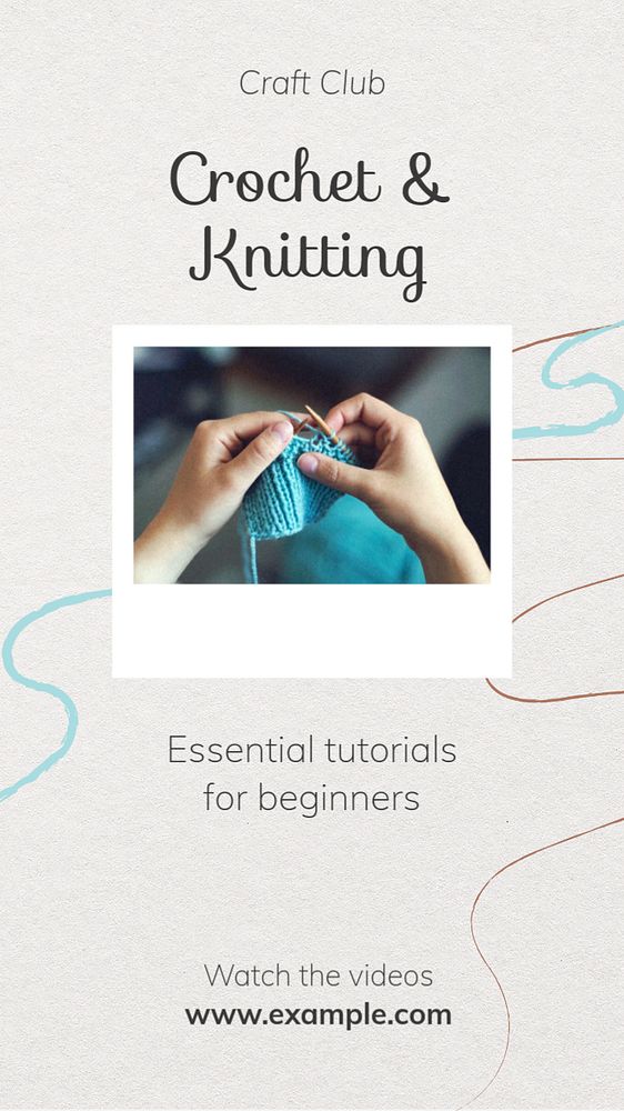 Crochet & knitting  Instagram story template, editable text