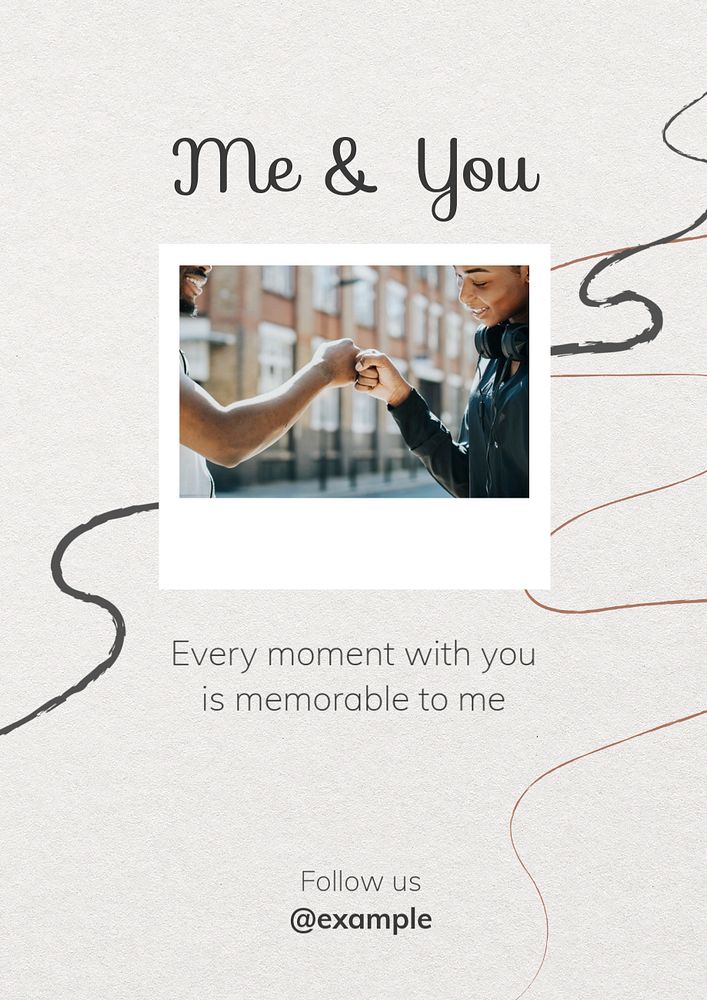 Me & you  poster template, editable text and design