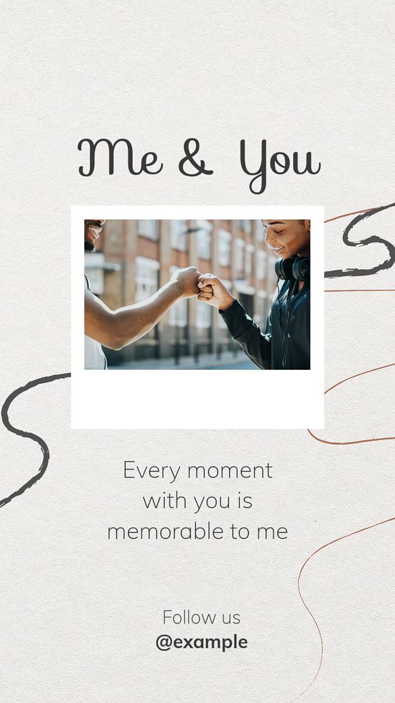 Me & you  Instagram story template, editable text