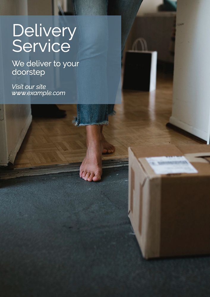 Delivery service  poster template, editable text and design