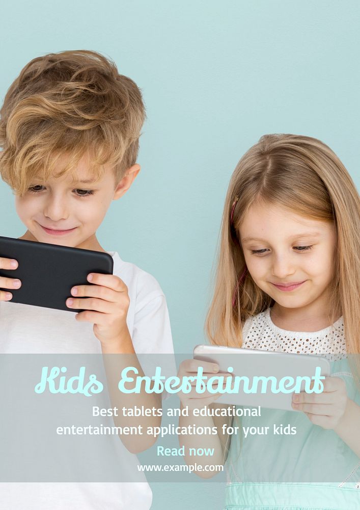 Kids entertainment  poster template, editable text and design