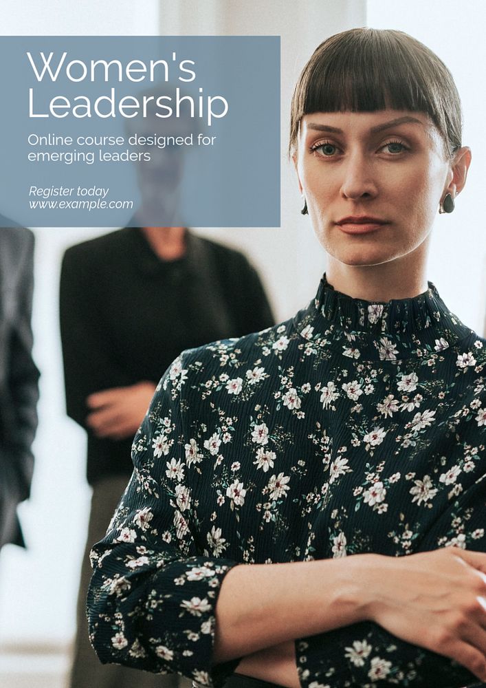 Women's leadership course  poster template, editable text and design