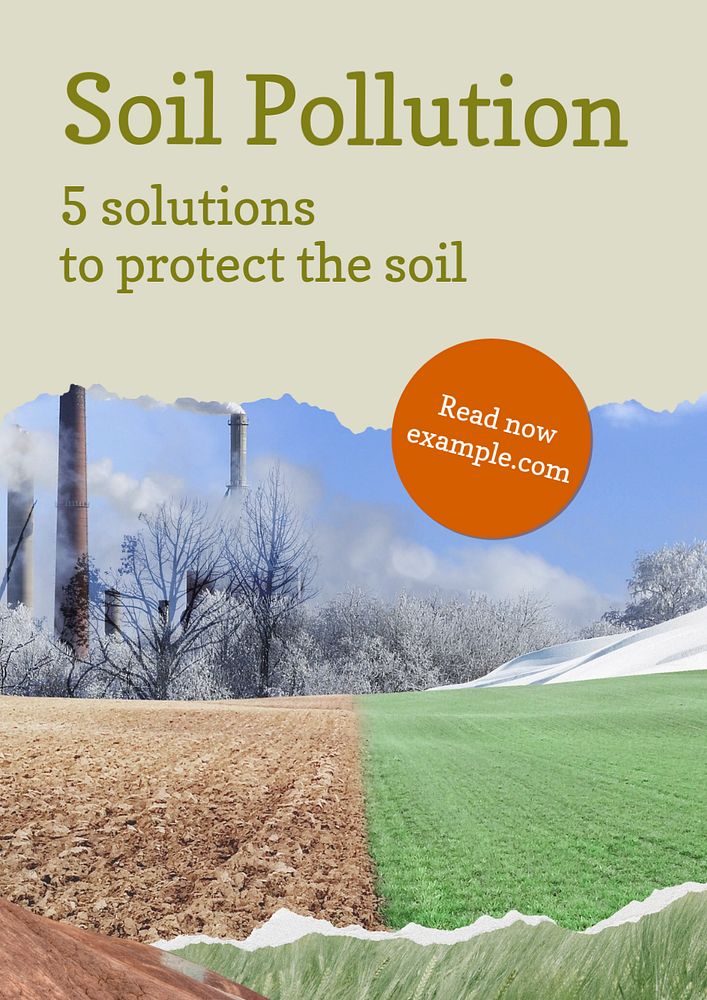 Soil pollution  poster template, editable text and design