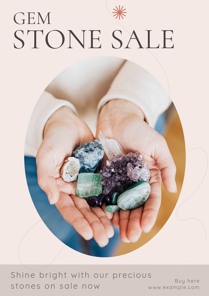 Gem stone  poster template, editable text and design