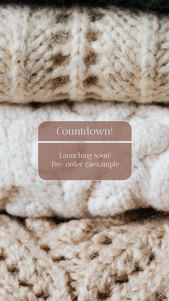 Countdown, new launch  Instagram story template, editable text