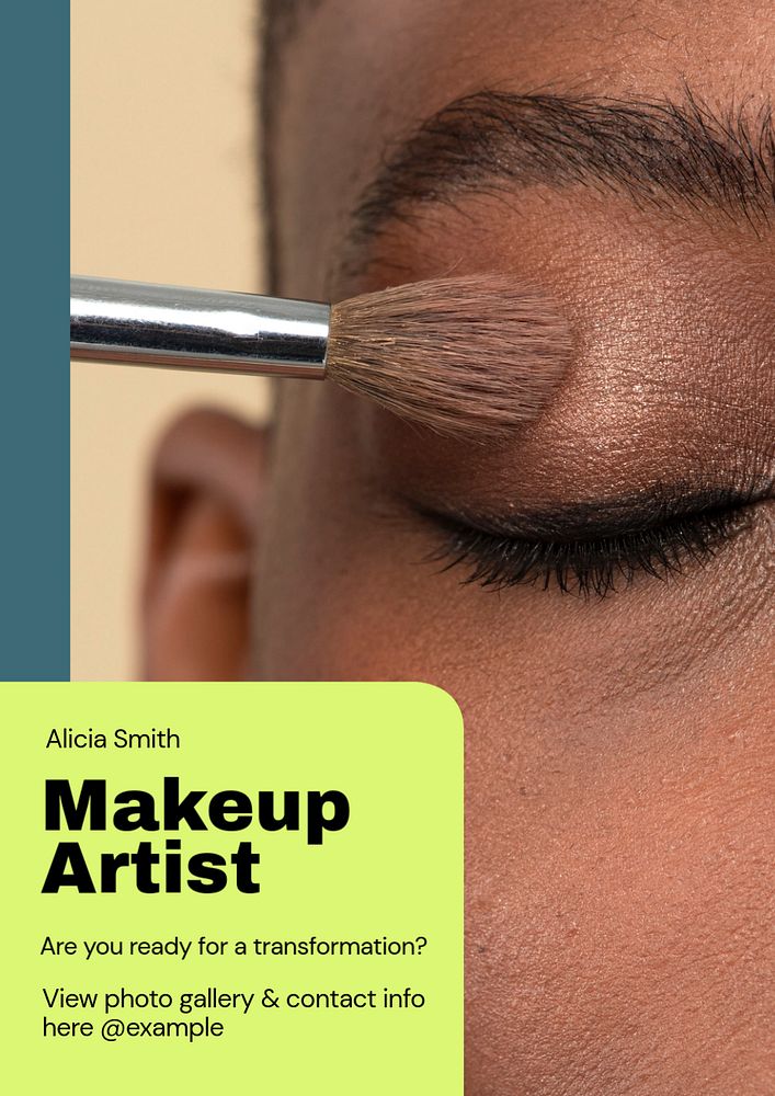 Makeup artist  poster template, editable text and design