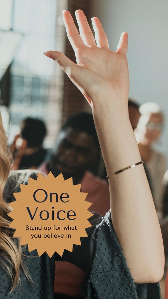 One voice  Instagram story template, editable text