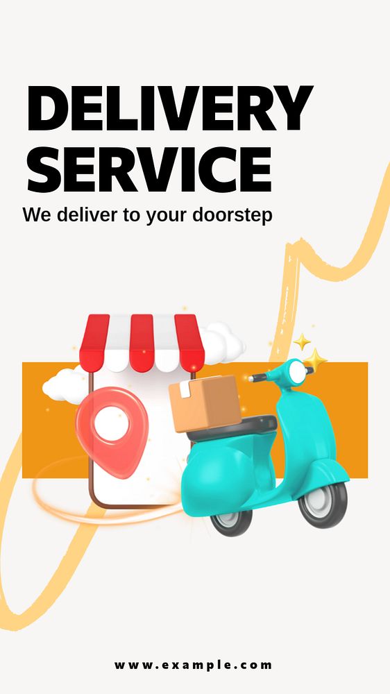 Delivery service  Instagram story template, editable text