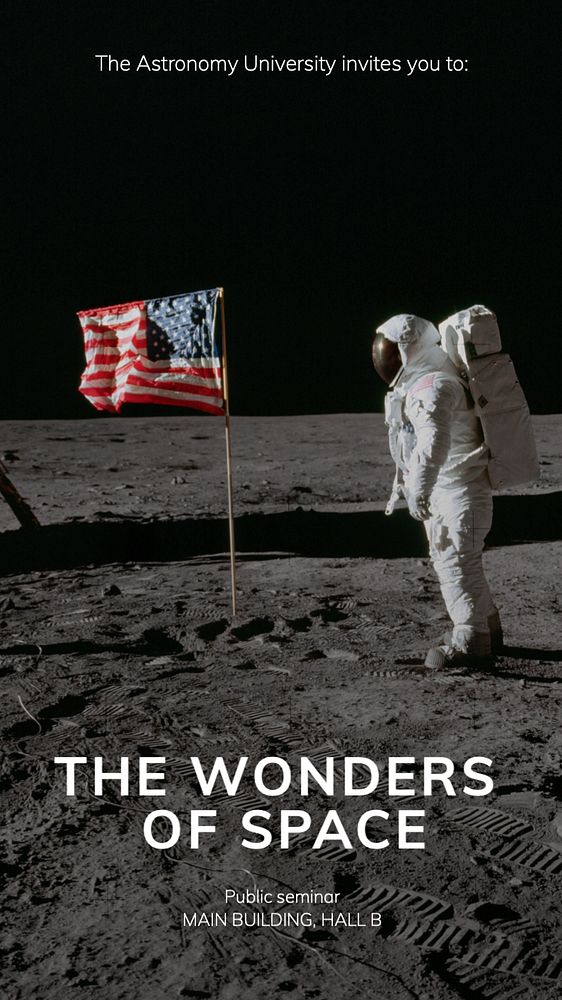 Wonders of space Instagram story template, editable text